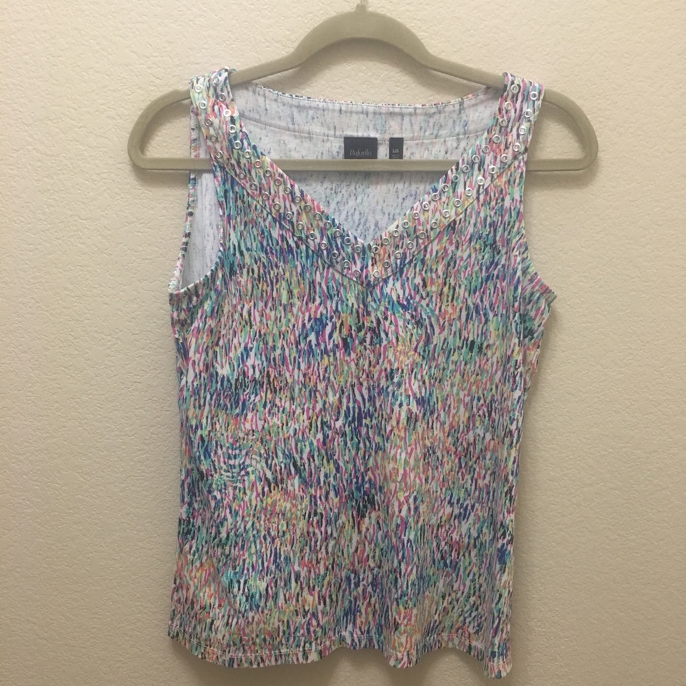 Women’s L - Rafaella Studio Pink Multi Slvless Top